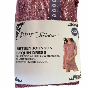Betsey Johnson Rose Pink Sequin Shift Dress